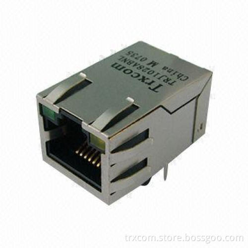 1 x 1 Tab-up RJ45 Connector with LAN Filters and 33.02cm Length, Available in Various Turn Ratios
